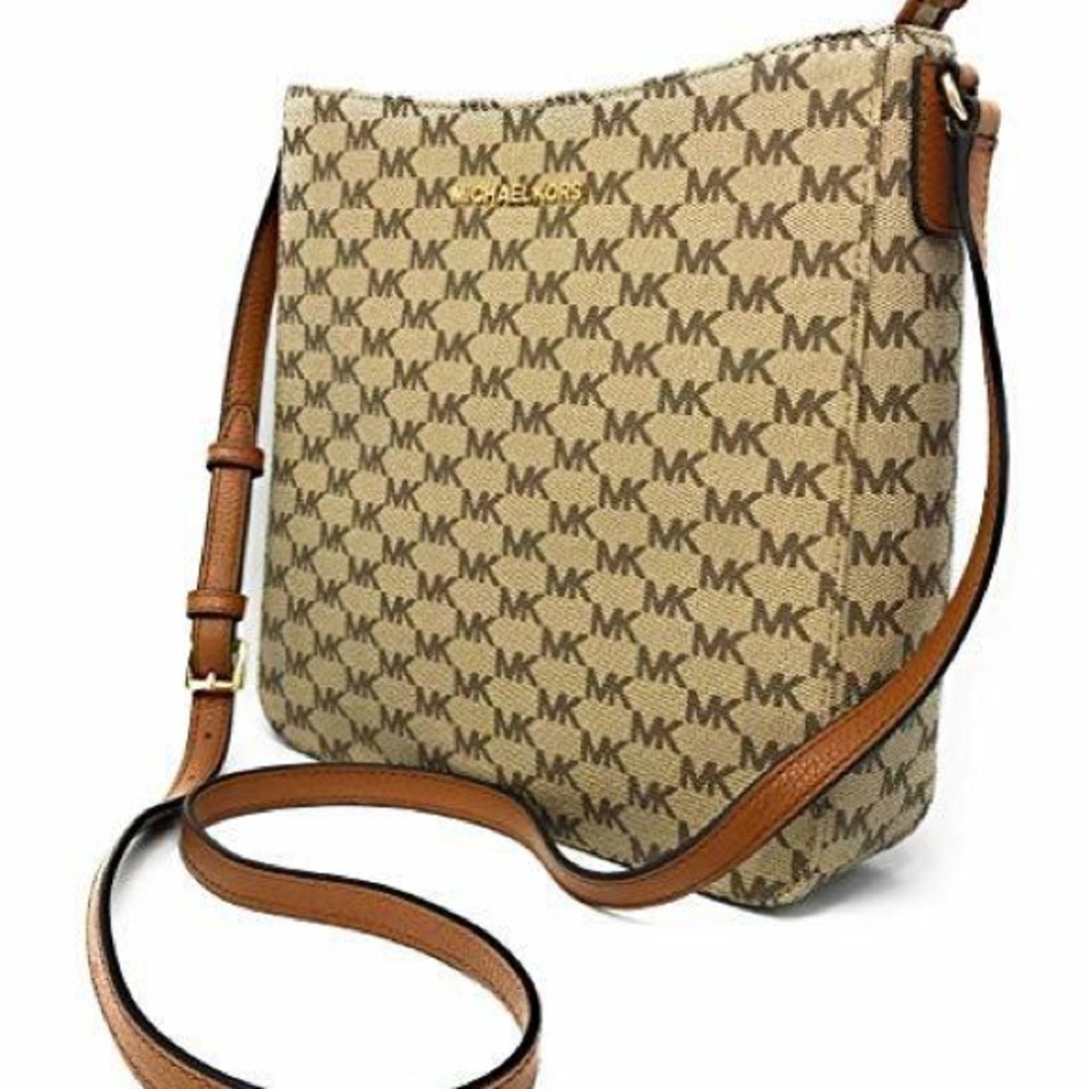 Michael Kors Brown Crossbody Bag with Monogram Pattern